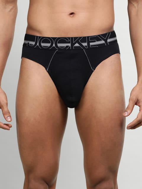 Jockey Men's Zone Brief Super Combed Cotton Rib Solid Brief with Ultrasoft Waistband - US17 Assorted - ShopIMO