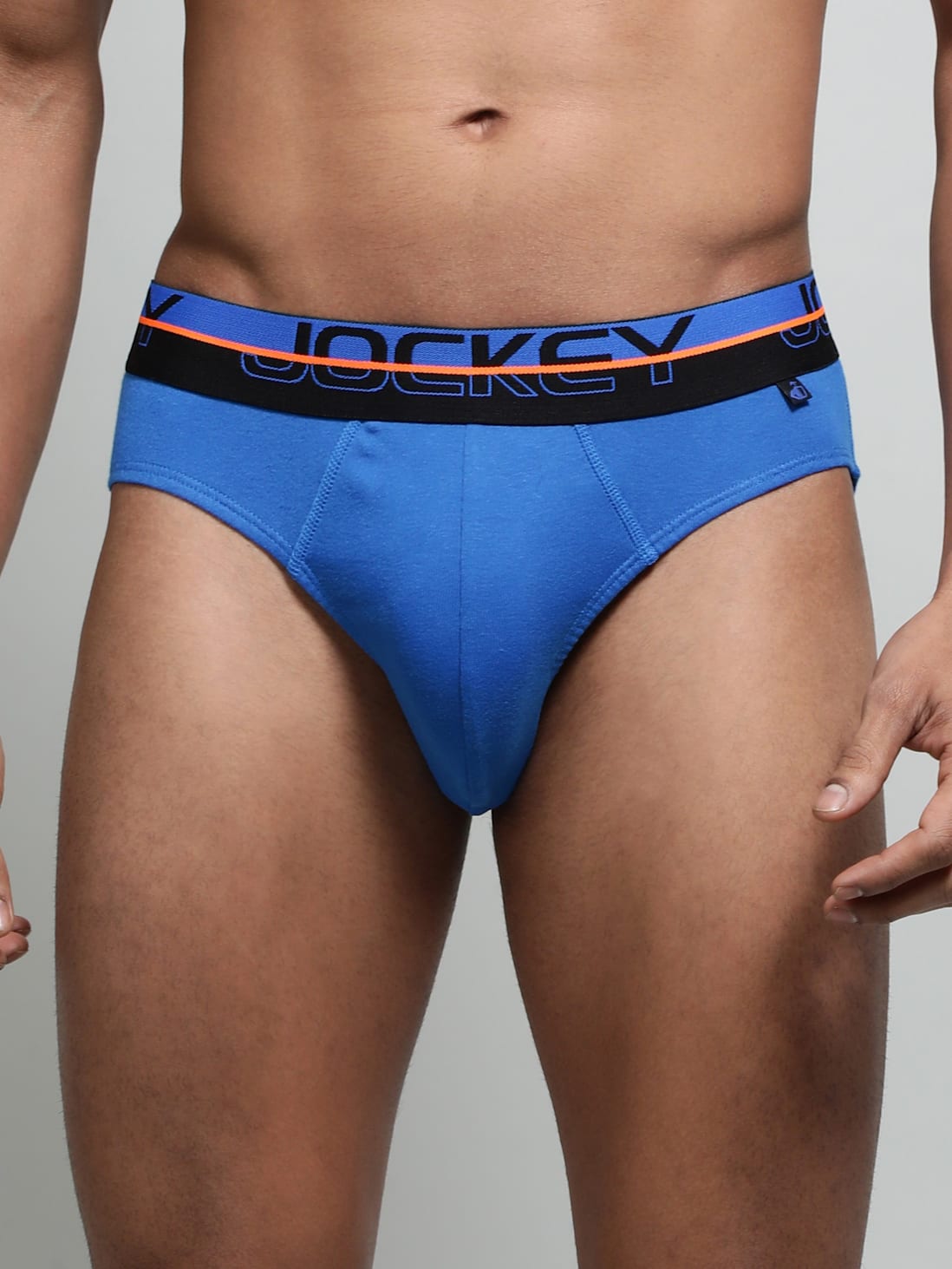 Jockey Pop Colour Men's Super Combed Cotton Rib Solid Modern Brief with Ultrasoft Waistband FP 02 - ShopIMO