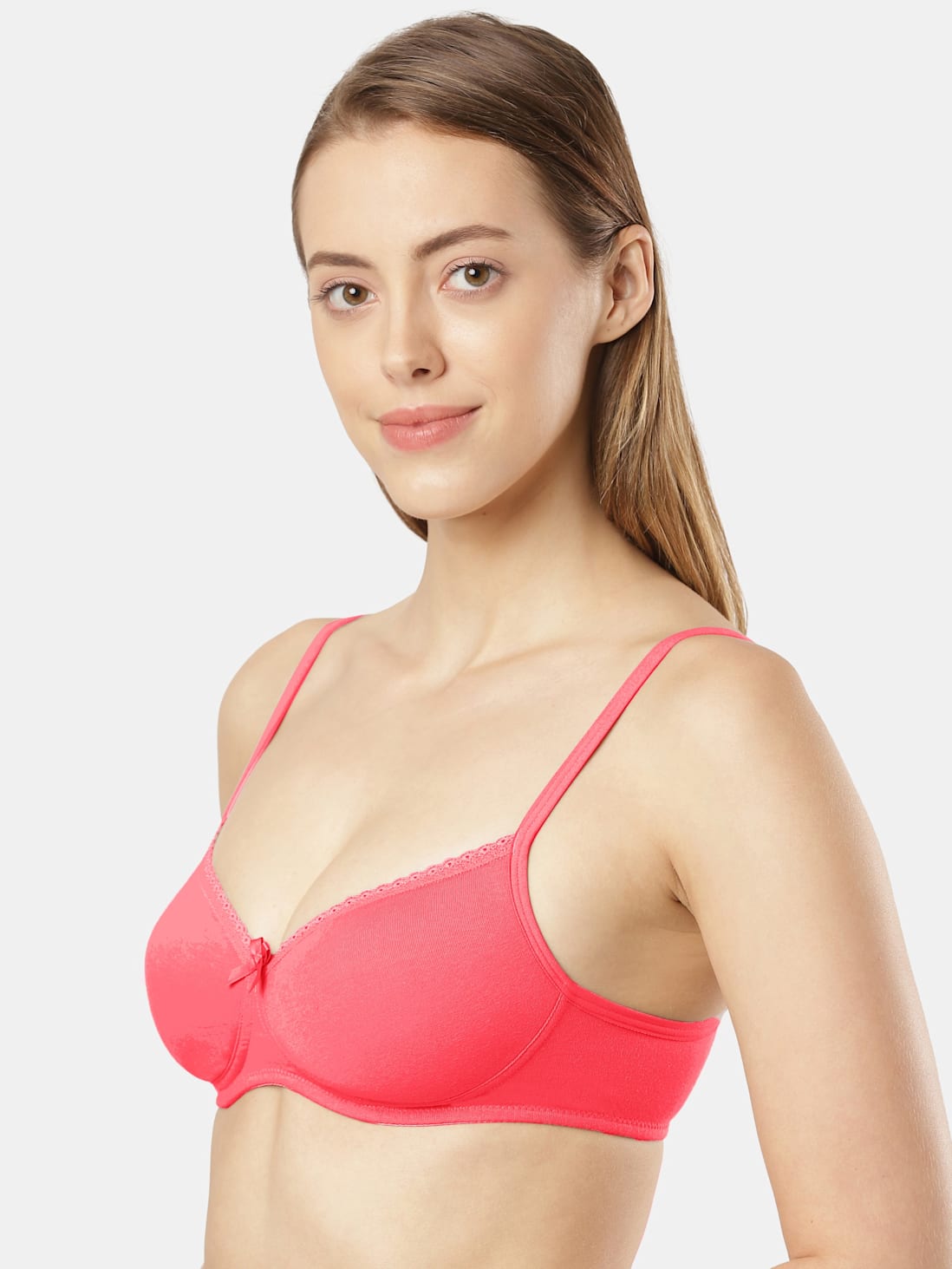 Jockey Women's Wirefree Padded Super Combed Cotton Elastane Stretch Medium Coverage T-Shirt Bra with Adjustable Straps- Style 1723 - ShopIMO