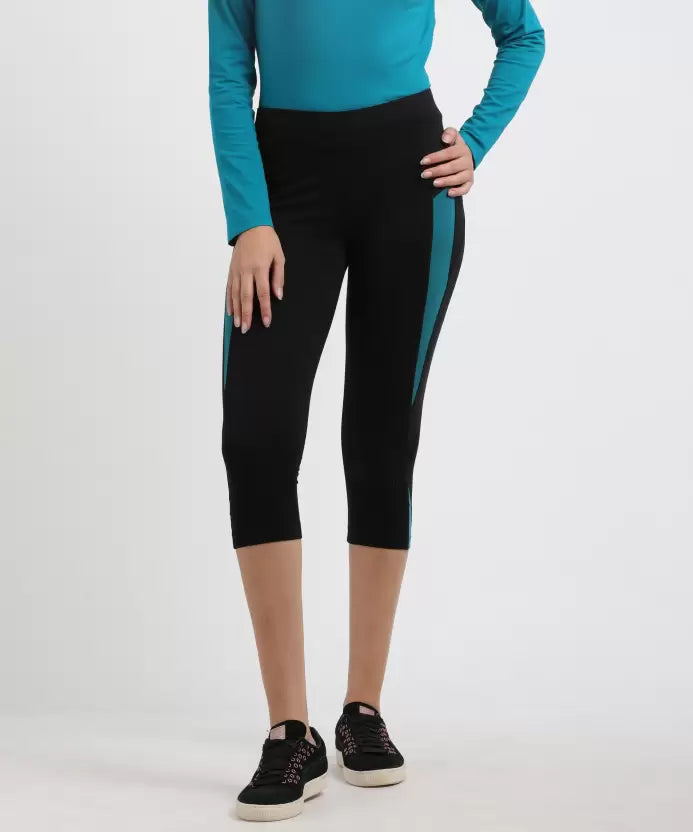 Lovable Sports Solid Women Three Fourths & Athleisure SBT Crop - ShopIMO