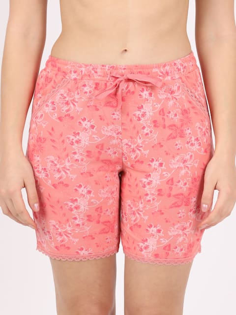 Women's Micro Modal Cotton Relaxed Fit Printed Shorts with Side Pockets RX10 - ShopIMO
