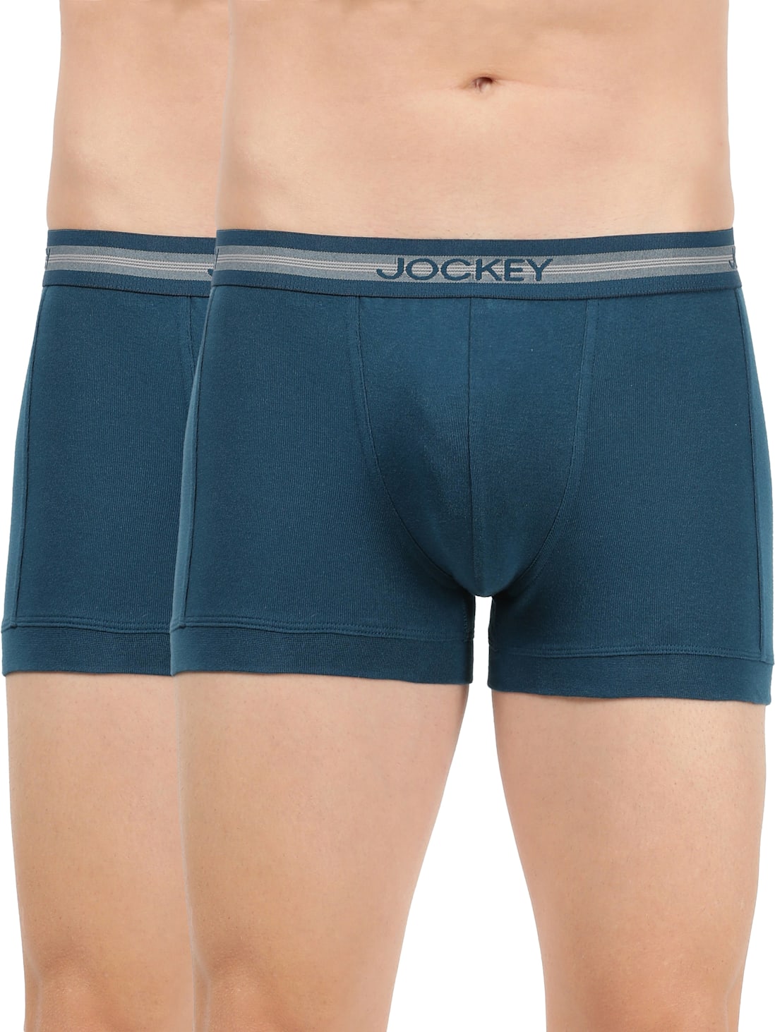 Jockey Assorted Men's Super Combed Cotton Rib Solid Trunk with Stay Fresh Properties - Elance Trunk 1015 Pack of 2 - ShopIMO