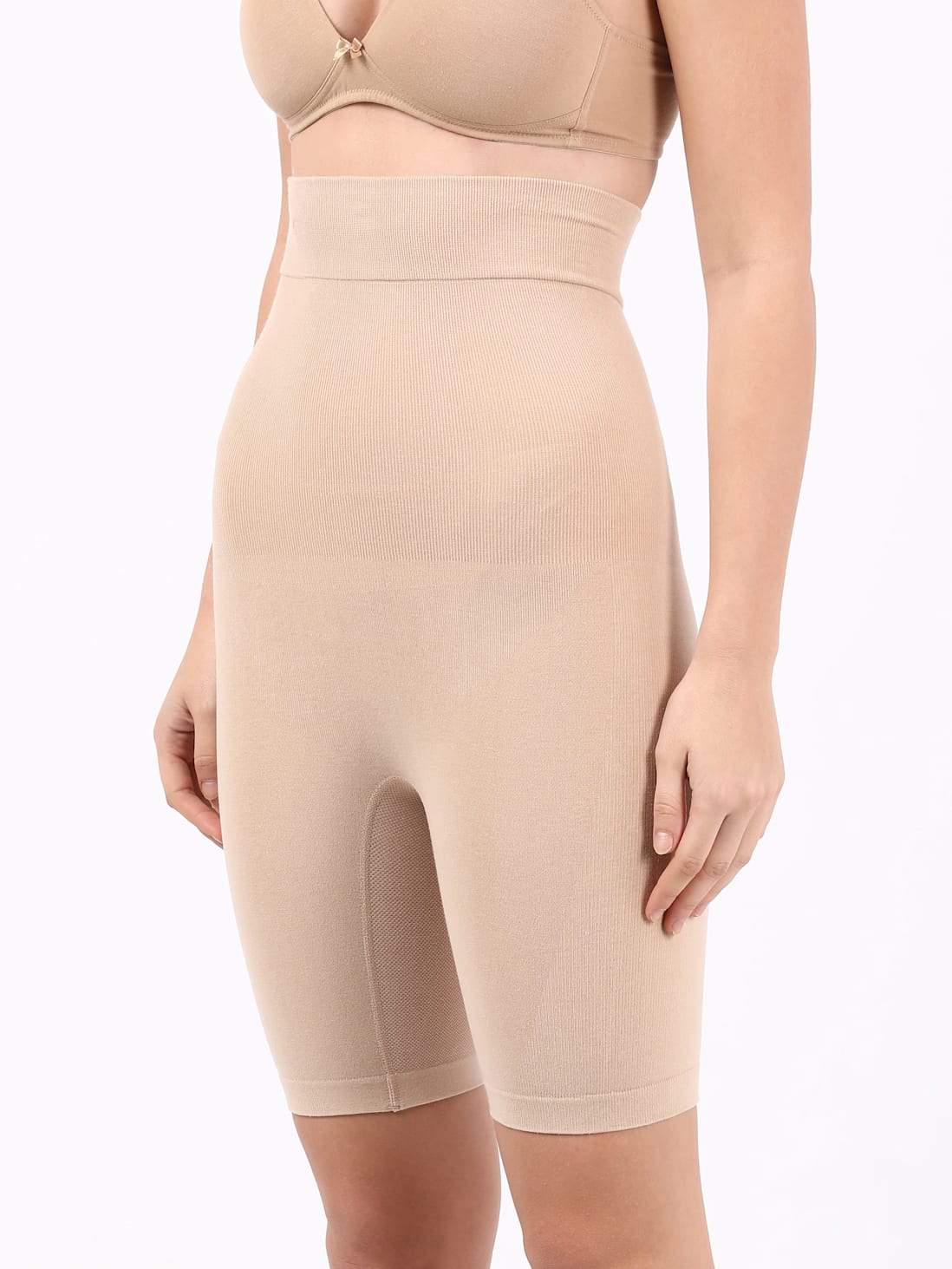 Jockey Women's High Waist Cotton Rich Elastane Stretch Seamfree Shorts Shapewear with Breathable Inner Thigh Panel SH08 - ShopIMO