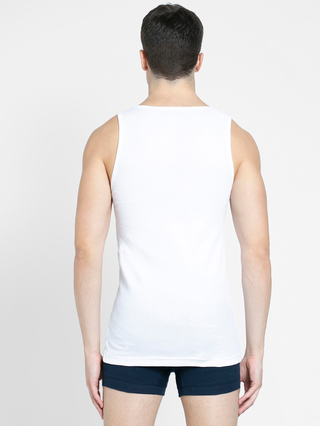 Jockey Men's Super Combed Cotton Rib Round Neck Sleeveless Vest with Stay Fresh Properties - White Pack of 2 - ShopIMO