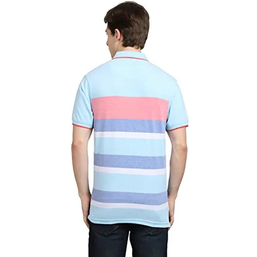 Rodamo Striped Casual Wear Slim Fit Half Sleeves Polo T Shirts for Men Fashion - ShopIMO
