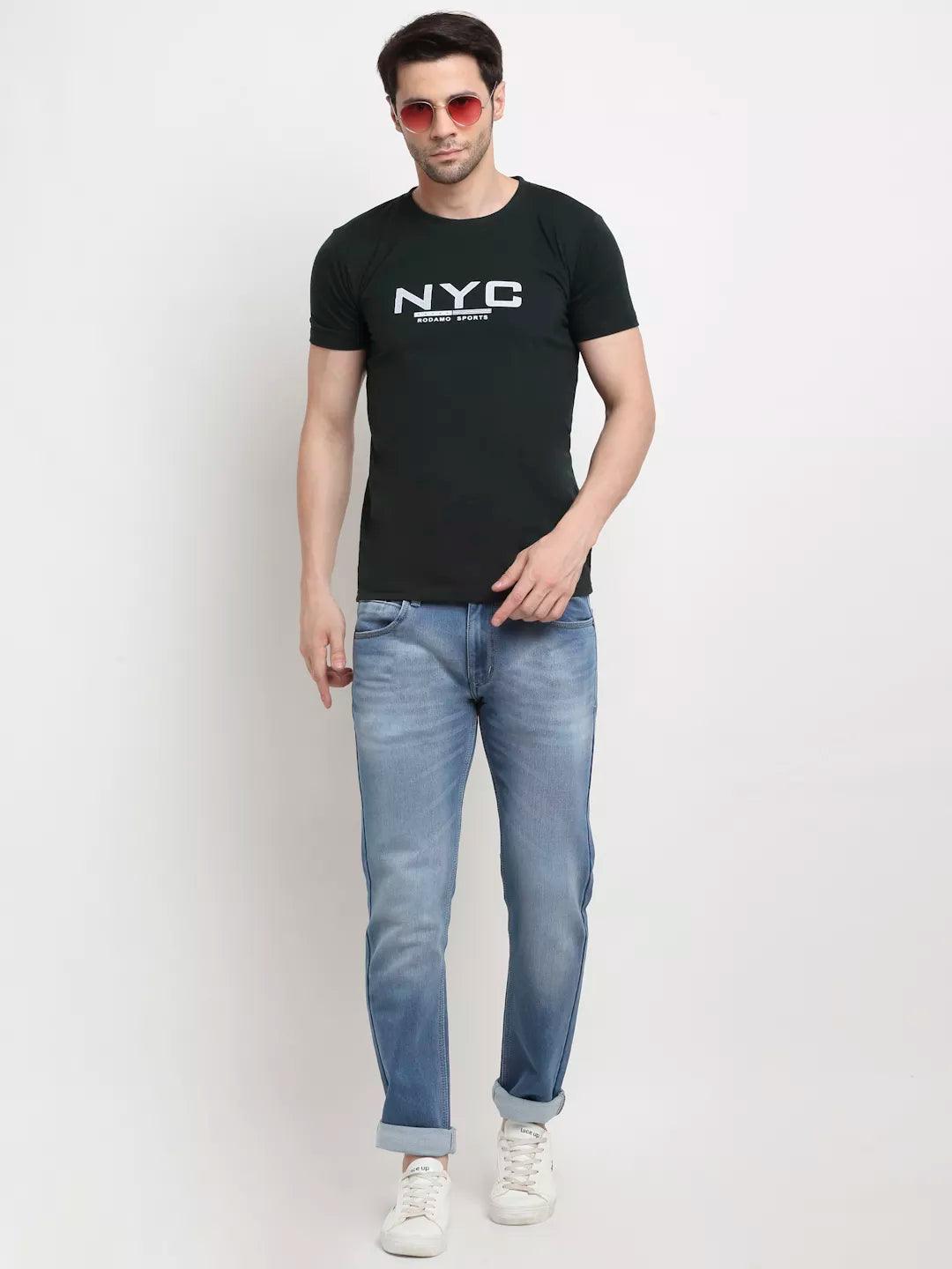 Rodamo Cotton Printed Black T-Shirt (Medium) - ShopIMO