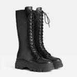 Lace-up ankle boots with XL track platform sole