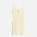 Dress with shirring and tie