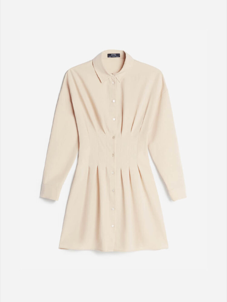 Pleated shirt dress
