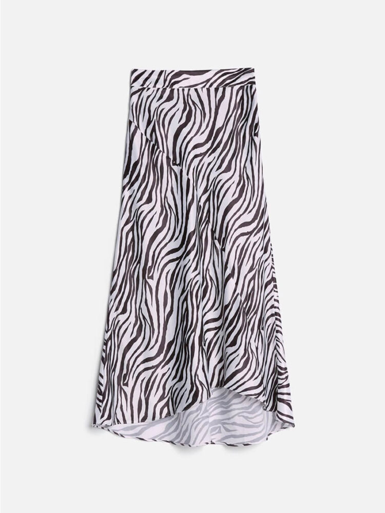 Zebra print midi skirt