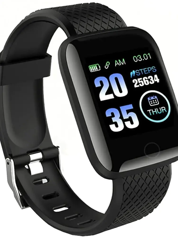 PunnkFunnk D116 Smart Band, Activity Tracker Fitness Band, Sleep Monitor, Step Tracking, Heart Rate Sensor, Kids Smart Watch for Men, Women, Black