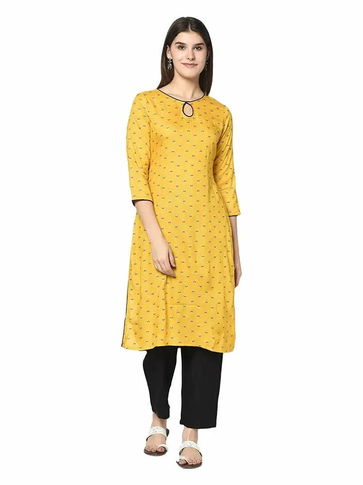 ERISHA Women's Rayon Printed Kurta with Pant/Palazzo