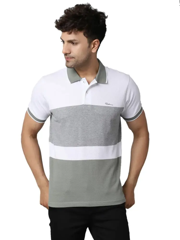 Rodamo Striped Casual Wear Slim Fit Half Sleeves Polo T Shirts for Men Fashion