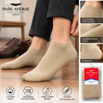 Park Avenue Men's Cream Full/Ankle Length Combed Cotton Formal Socks pack of 4