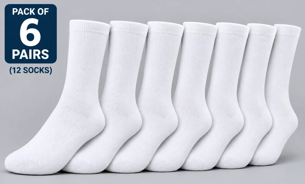 Supersox School Uniform White Cotton Socks for Kids – Pack of 6 Pairs