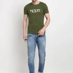 Rodamo Solid Cotton Lounge T-Shirts – Olive Green, Slim Fit