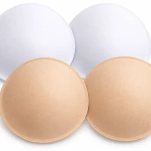 Shopimo Bra Cup Inserts for Women – Pack of 2 Pairs, White & Skin Colour, Size 34
