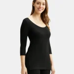 Jockey Women's Soft Touch Microfiber Elastane 3/4th Sleeve Thermal Top - 2511