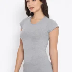 Macrowoman Women's Wonder Thermal Round Neck Short Sleeve Top - MW3562
