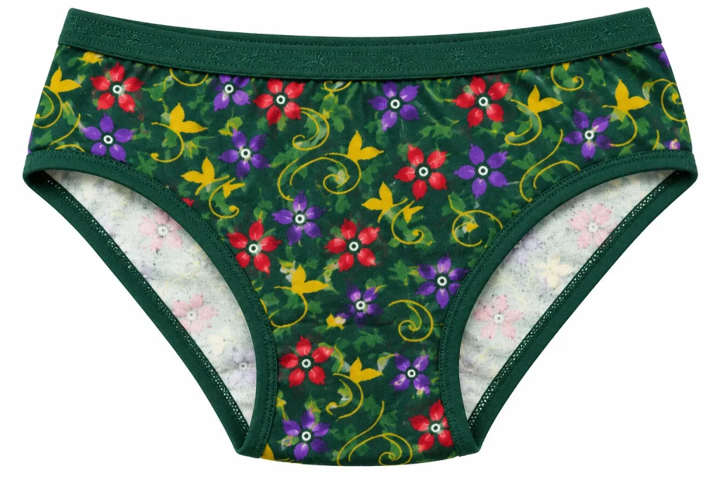 Lux Amore Brasso #204 Women's Printed Panty – Green Floral (95 XLe)