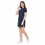 RIGO Cotton Blend Stripped Midi Dress For Women (M, Navy)