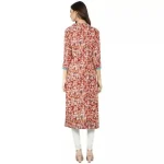 Rangmayee Women Printed V Neck Calf Length Kurta Red