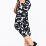 Women’s Camouflage Athleisure Capri Leggings with Zip Pockets