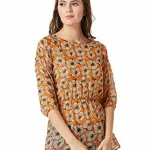 Miss Chase Women's Multicolored Chiffon Floral Top_Small