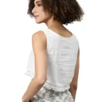 I AM for You White & Multicoloured Embroidered Regular Crop Top
