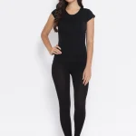Macrowoman Women's Wonder Thermal Round Neck Short Sleeve Top - MW3562