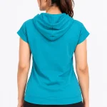 Women’s Teal Boxer Hoodie Top with Front Pocket