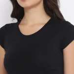 Macrowoman Women's Wonder Thermal Round Neck Short Sleeve Top - MW3562