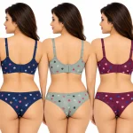 Desire Mamta Set Heart Print Bra and Panty Combo – Pack of 3