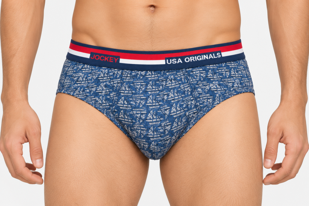 Jockey Men's Blue Sailboat Printed Brief