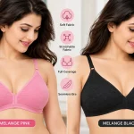 Groversons Paris Beauty MIA Seamless Non-Padded Full Coverage Bra – Pink & Black Combo