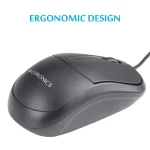 Zebronics ZEB Comfort+ USB Optical Wired Mouse – Black, 1000 DPI, 3 Buttons, Plug & Play