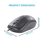 Zebronics ZEB Comfort+ USB Optical Wired Mouse – Black, 1000 DPI, 3 Buttons, Plug & Play