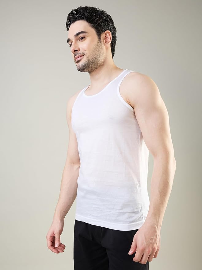 Park Avenue BV001 Men's Cotton Round Neck Sleeveless Vest (Pack of 2)