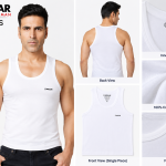 Dollar Man Bigboss Fine RN Men's White Vest – Single Piece