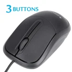 Zebronics ZEB Comfort+ USB Optical Wired Mouse – Black, 1000 DPI, 3 Buttons, Plug & Play
