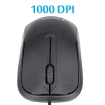 Zebronics ZEB Comfort+ USB Optical Wired Mouse – Black, 1000 DPI, 3 Buttons, Plug & Play