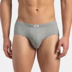 Jockey Men's Super Combed Cotton Solid Brief – Grey, Style 8035
