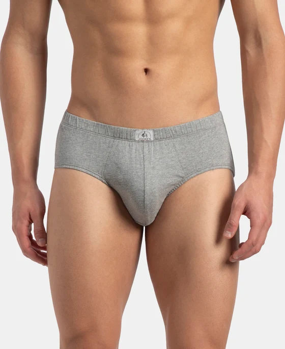 Jockey Men's Super Combed Cotton Solid Brief – Grey, Style 8035