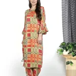 Fabclub Women's Heavy Rayon Geometric Printed Kurta With Palazzo (MultiColor)_Medium Size