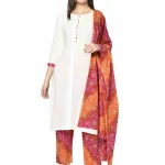 ERISHA Women's Rayon Straight Kurta Pant Set With Dupatta (ER30WbhndejKPD_Regular)