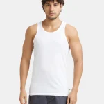 Jockey Men’s Super Combed Cotton Round Neck Sleeveless Vest – White, Style 8820