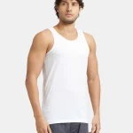Jockey Men’s Super Combed Cotton Round Neck Sleeveless Vest – White, Style 8820