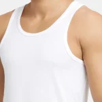 Jockey Men’s Super Combed Cotton Round Neck Sleeveless Vest – White, Style 8820