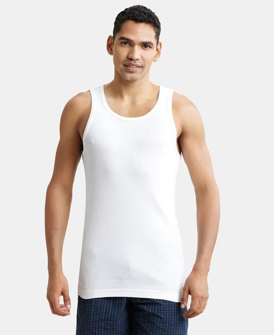 Jockey Elance Men’s Cotton Rib Vest 8823 – WHITE
