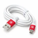 Swiss Military Micro USB TPWH Fast Charging Cable – White, 1.2m, 2.4A